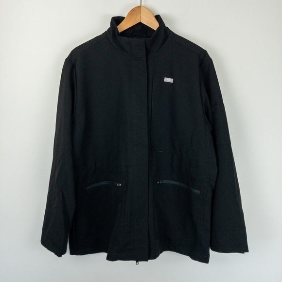 Figs Jackets & Blazers - Figs Scrub Jacket Women's XL Black Page Technical Nurse Work Medical Pockets